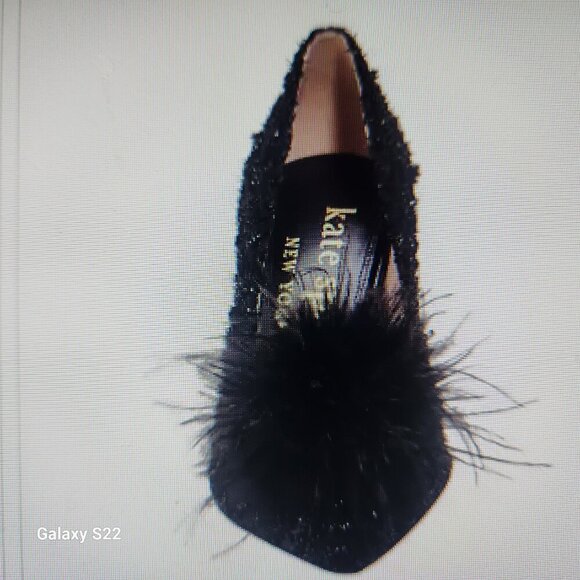 Kate Spade Black "Marabou" Heels. NIB. Size Various - Picture 3 of 14